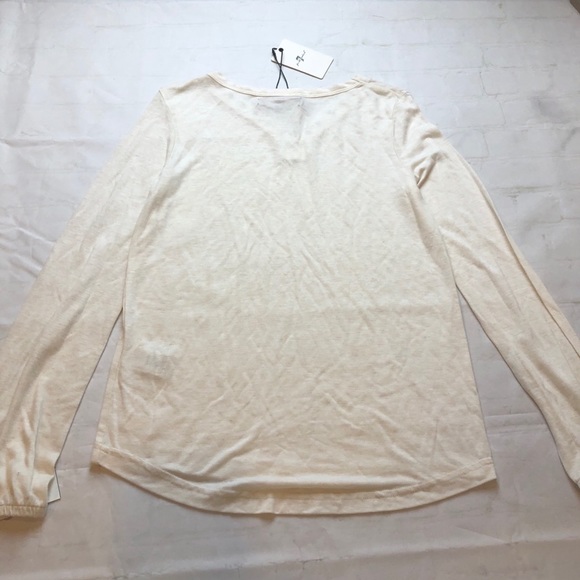 7 for all Mankind bell sleeve cream long sleeve tee M NWT embellished Host Pick! - Picture 10 of 11